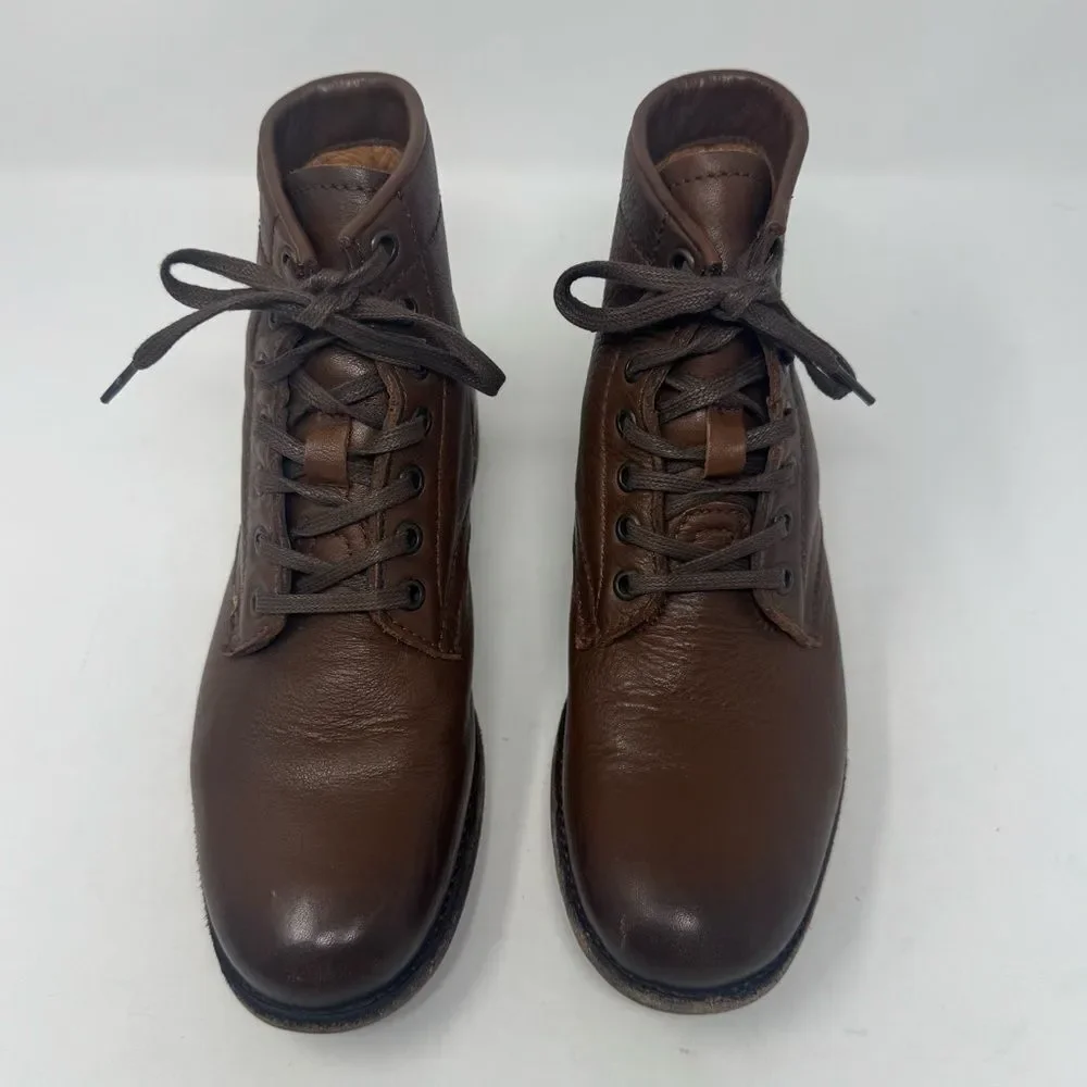FRYE | Tyler Lace Up Cognac Brown Leather Boots Men’s Size 8